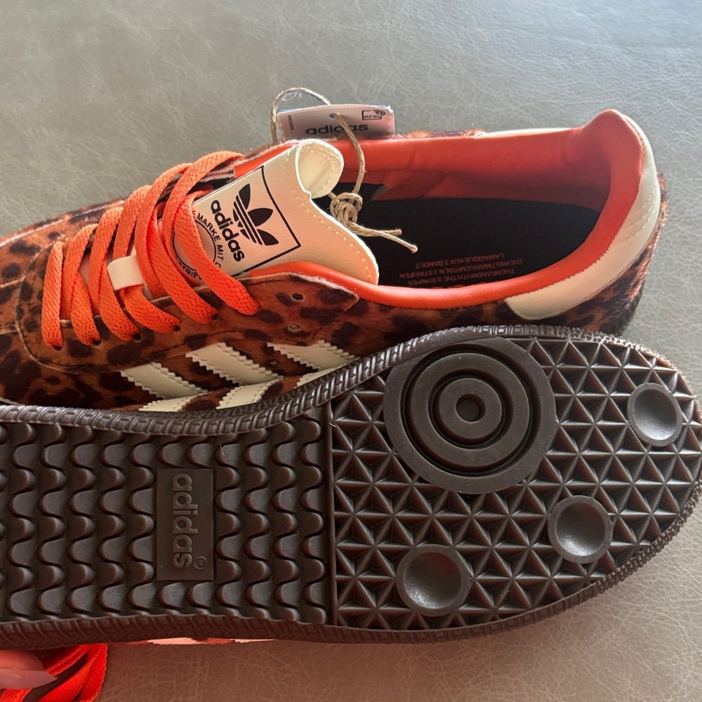 Adidas Leopard Print Sneakers with Orange Highlights - Picture 5 of 7